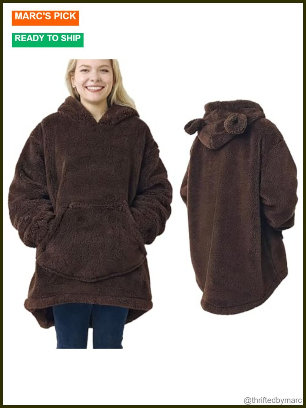 Plush Animal-Themed Pullover Hoodie with Ears and Tail, Cozy Fleece Sweatshirt